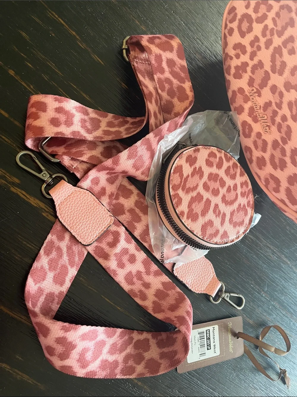 Montana West Pink Leopard Print Bum Bag with Zip